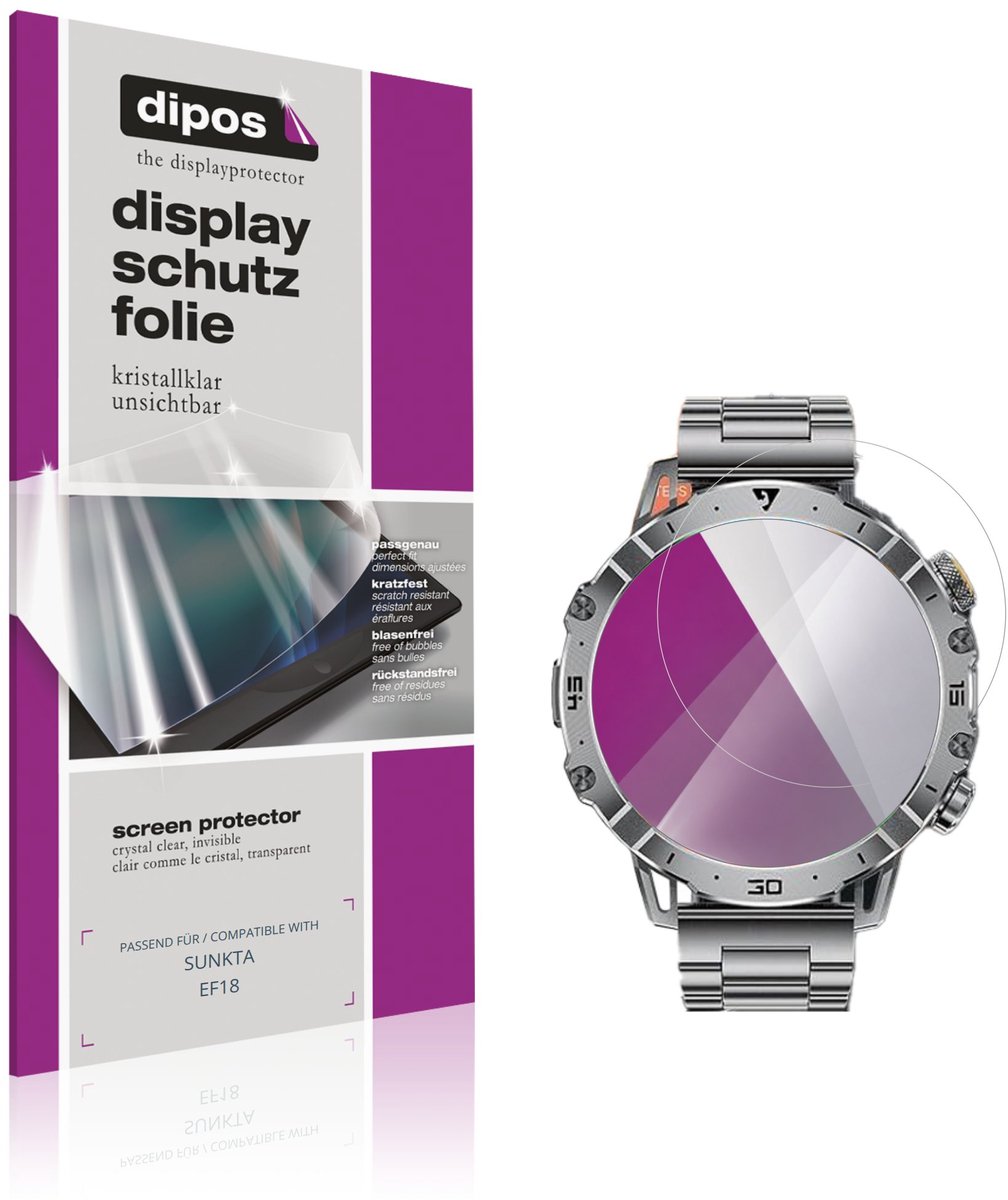 dipos – 6x Beschermfolie geschikt voor SUNKTA EF18 | Krasbestendige & heldere Screenprotector Ultra-Thin