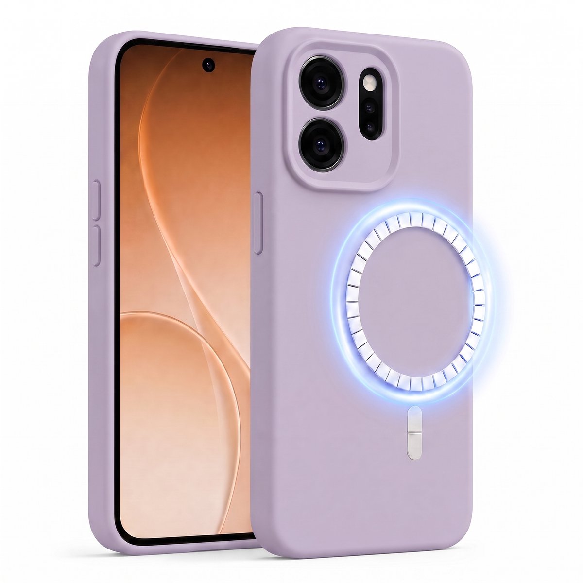 Hoesje geschikt voor Oppo Reno 15 Pro - Hoesje geschikt voor Magsafe - Draadloos opladen - Gehard Glas - Lila
