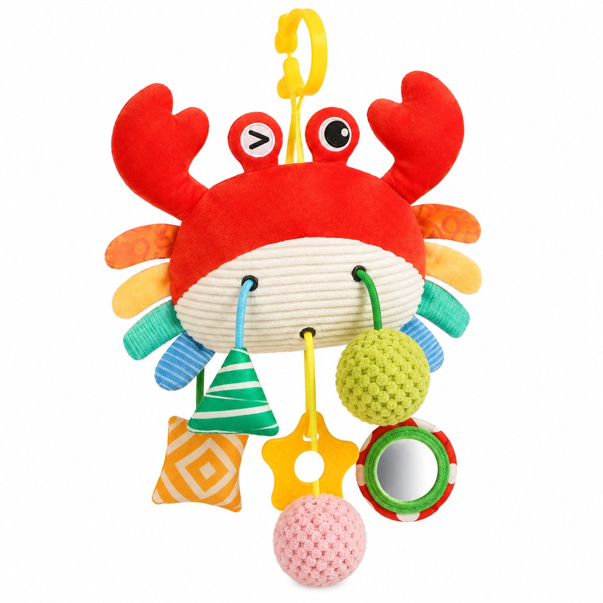 Jojoy - Sensorisch Baby Speelgoed - Boxspiraal & Kinderwagen Speelgoed - Met Bijtring en Rammelaar - Voor Babybox, Autostoel & Ledikant - Babyspeelgoed 0 tot 12 Maanden - BELLCRIB