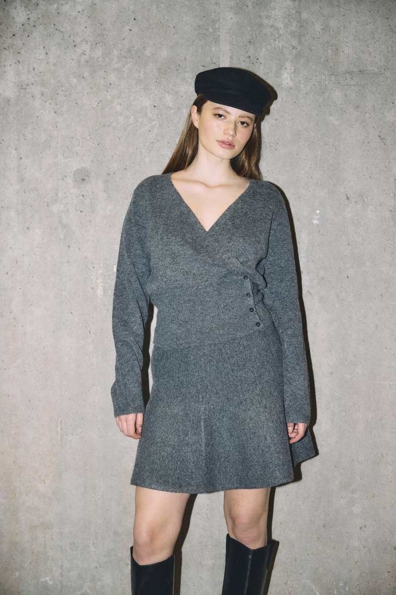 Noisy may Rok Nmsloan Nw Short Knit Skirt Noos 27035703 Dark Grey Melange Dames Maat - XS