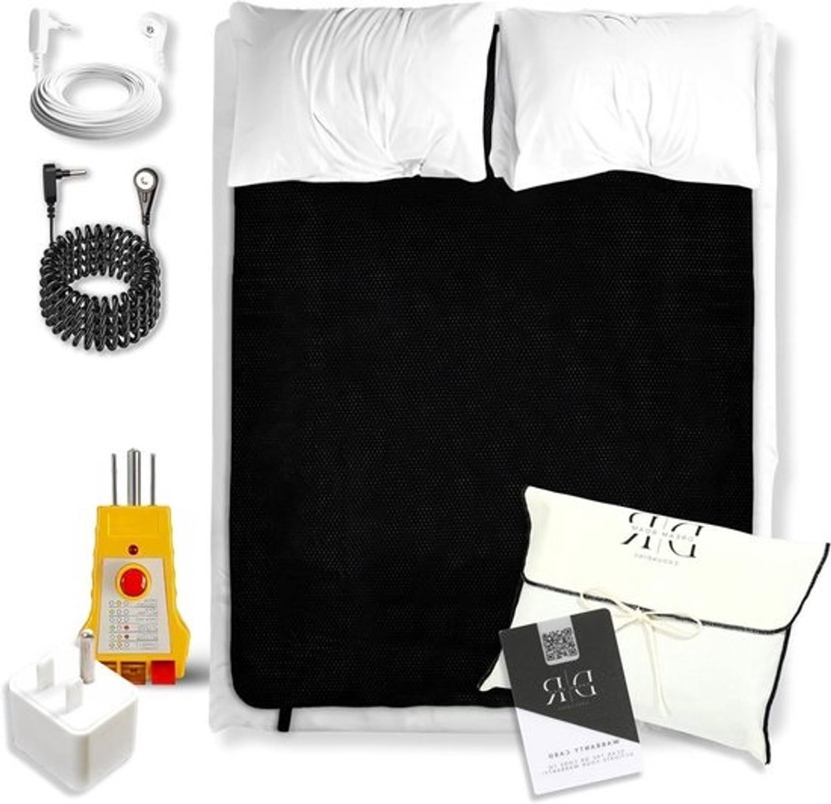 Aardingsmat Bed - Matras Aarding - Verbeteren Slaap - Natuurlijke Energie - 137 x 185 cm - Zwart
