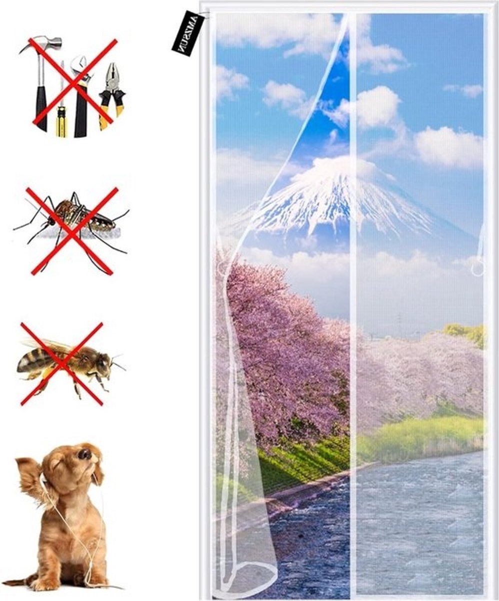 Magnetische Deurhor - Vliegendeur Hor - Insecten Buiten Houden - Automatisch Sluitend - 115 x 220 cm - Wit