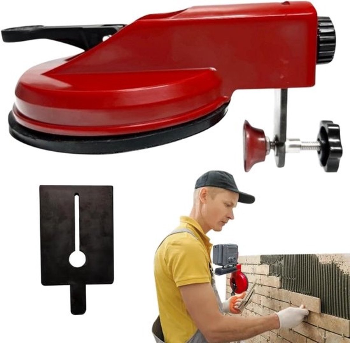 Tegel Nivelleer Systeem - Tegel Leveller Vibrator - Vloeren Egaliseren - Zelfnivellerende Samenstelling - 1.0 Meter - Rood