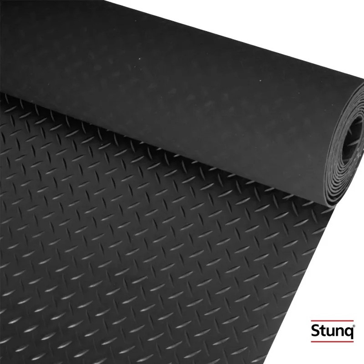 Stunq® Rubberen Vloermat met Diamantstructuur voor Garage en Sportschool