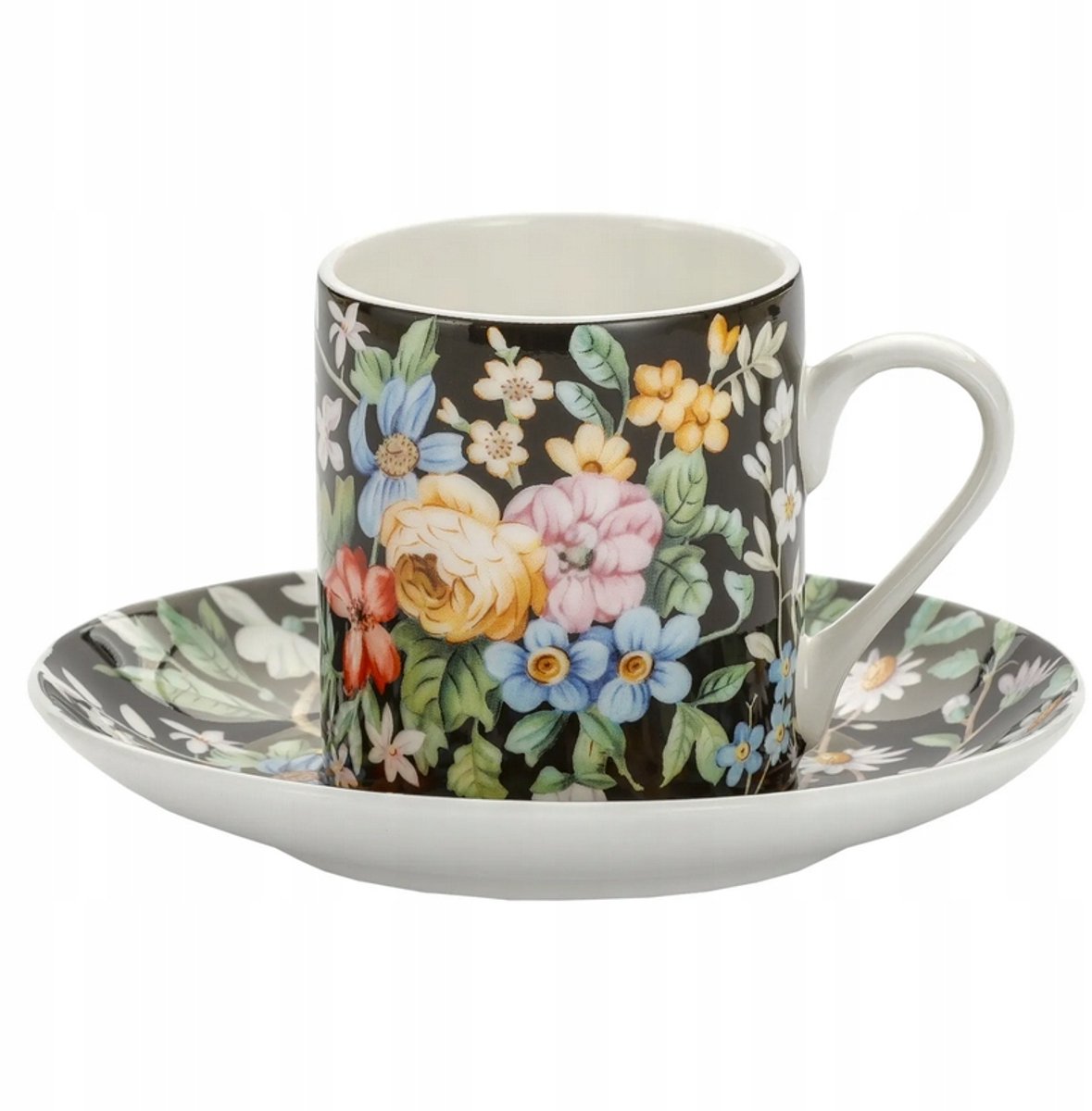 Bone China Espressokopje met Bloemendecor - 90 ml