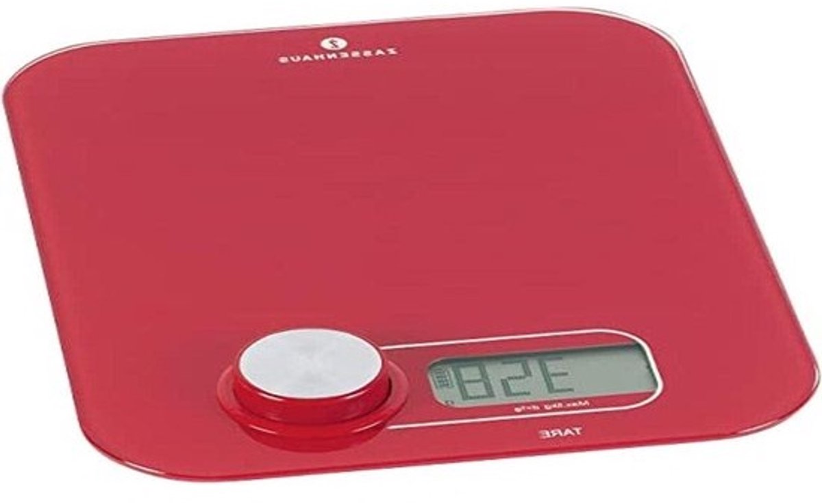 Digitale Keukenweegschaal - Weegschaal Keuken - Nauwkeurig Wegen - Met Dynamo - 5 kg - Rood