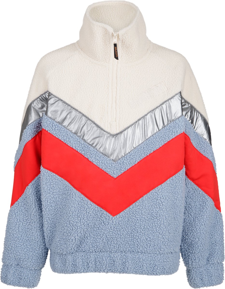Brunotti - Sandy Teddy Fleece Meisjes - Pale Blue - Fleece met Rits - Loose Fit - 164