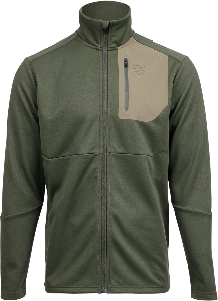 Brunotti Amatti Snow Fleece Heren Deep Fleece Vest Wintersport Kleding Regular Fit Soft Chin Guard Groen