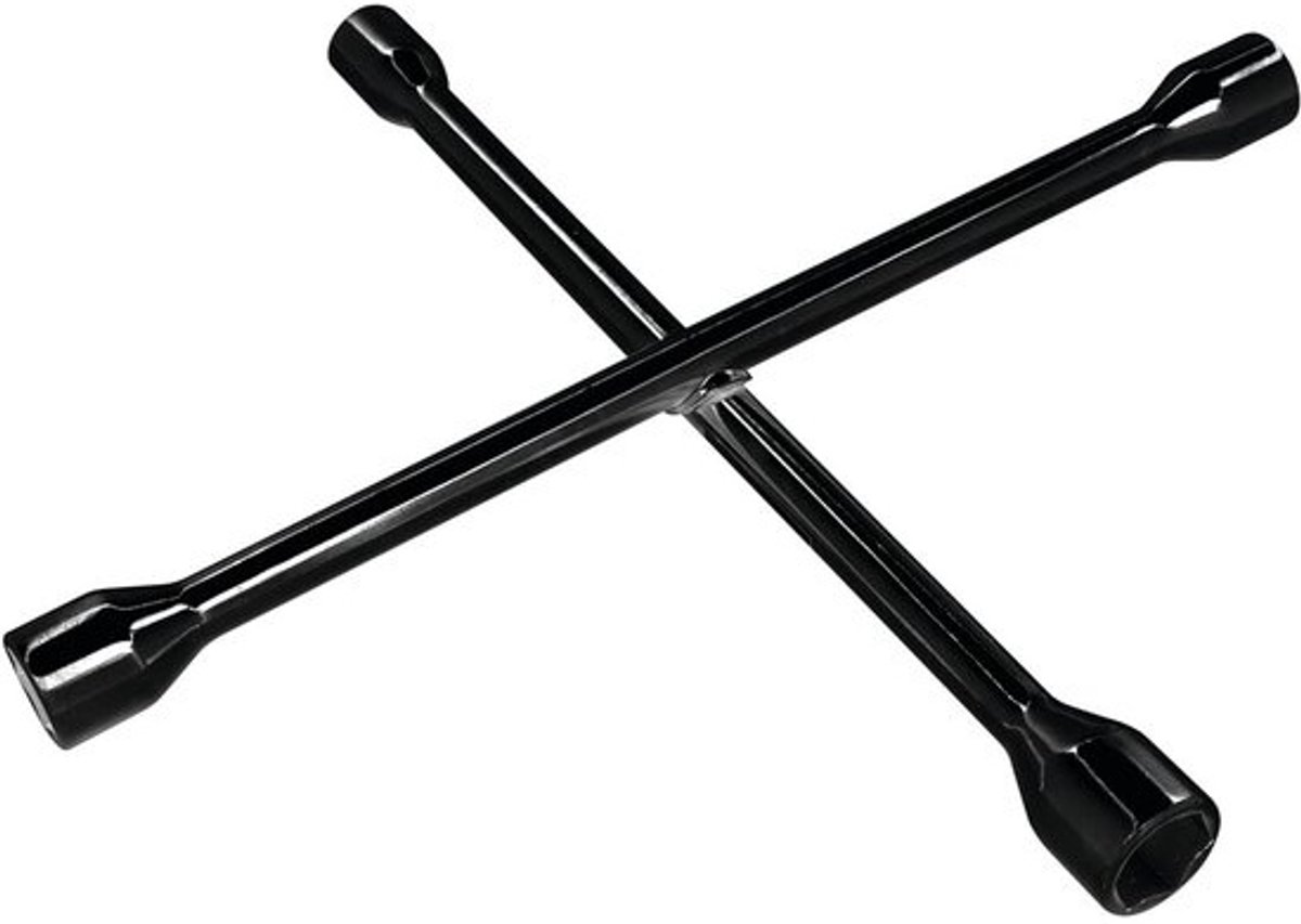 Kruismoersleutel - Wielmoersleutel - Autoreparatie - Vierkant Ontwerp - Metrisch 14 inch - Zwart