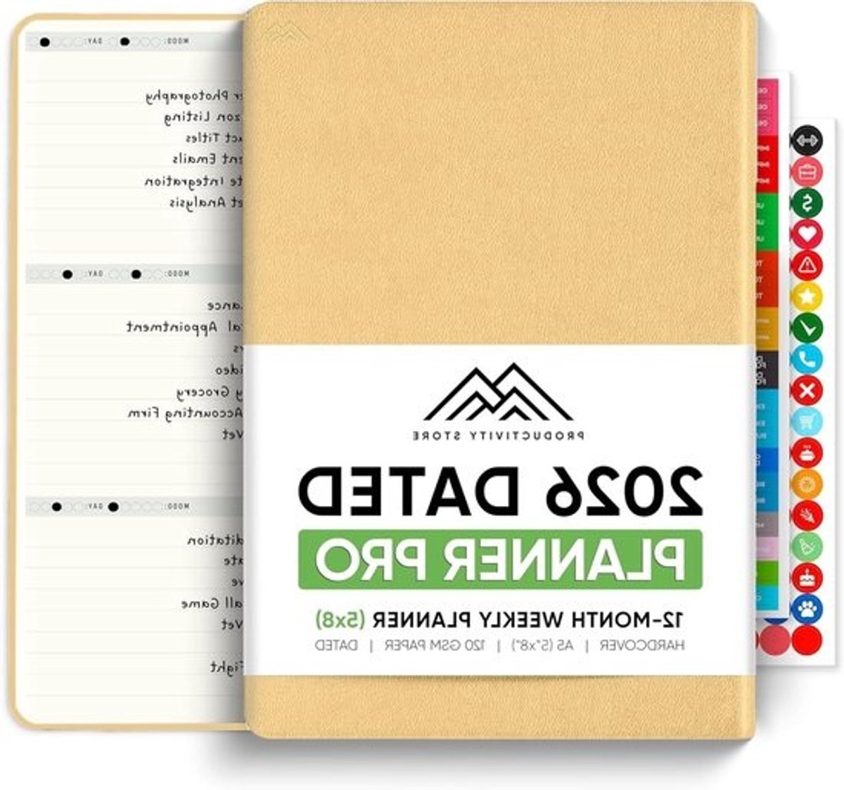 2024 Planner - Dagelijkse Planner - Productiviteit Verhogen - Ongedateerde Planner - 21 x 15 cm - Room