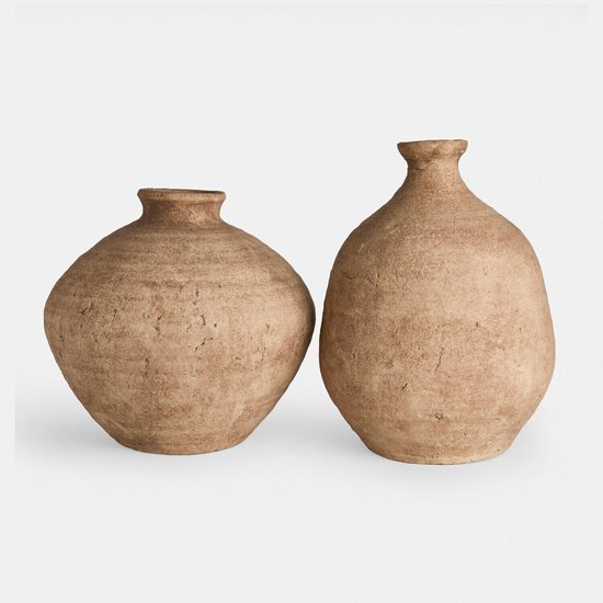 LOBERON Decoratieve vaas set van 2 Kelvador bruin
