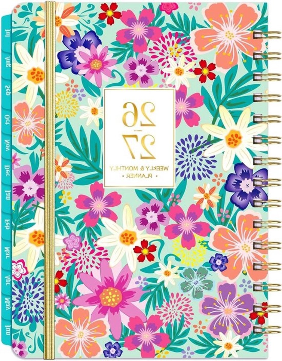 Planner 2024-2025 - Afsprakenboek Organizer - Dagelijkse planning - Met 12 tabbladen - 16 x 16 cm - Zwart