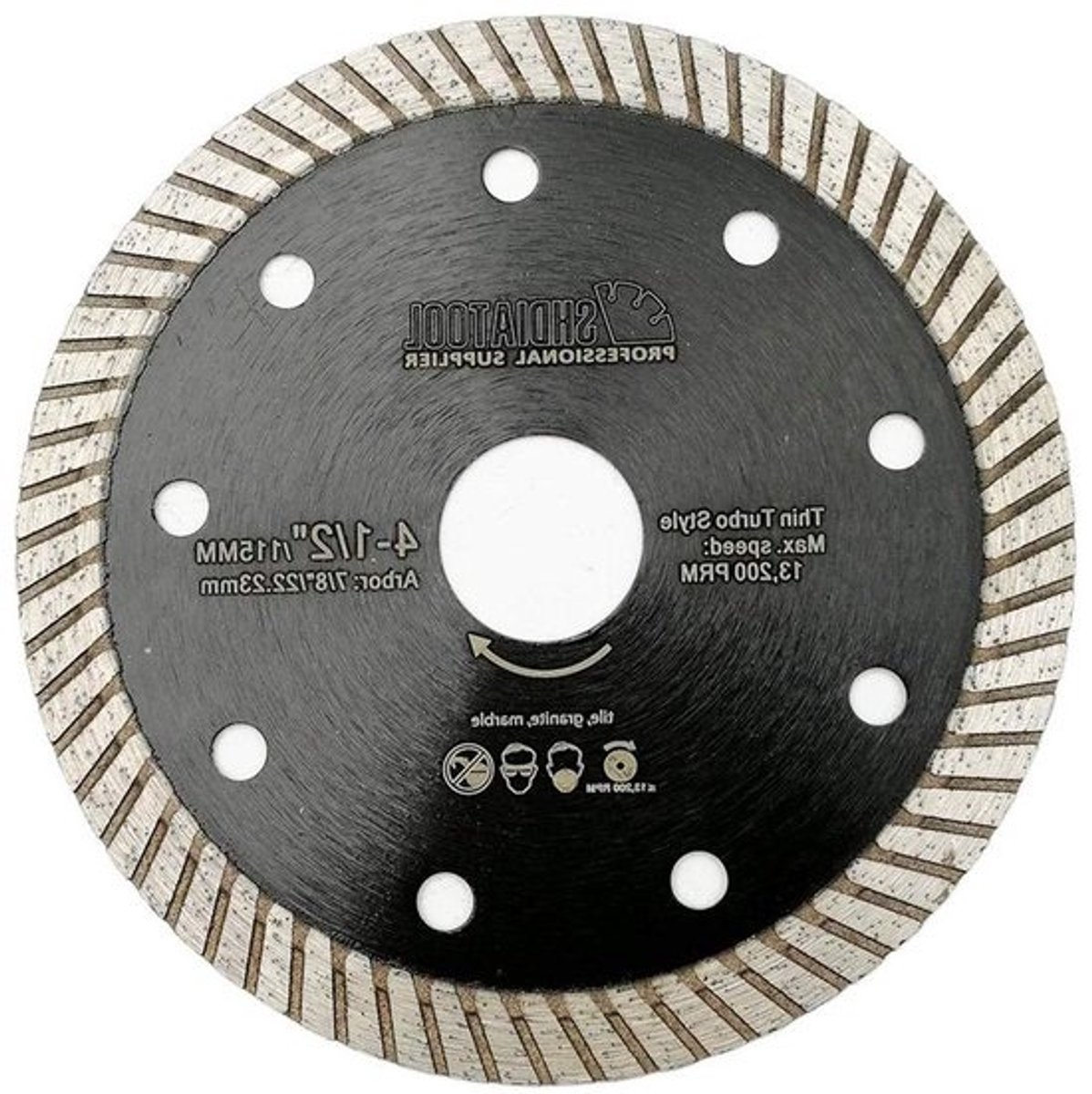 Diamant Super Dunne Blad - Tegelzaagblad Turbo - Keramiek Snijden - Chip-vrij Snijden - 115mm - Zwart Zilver
