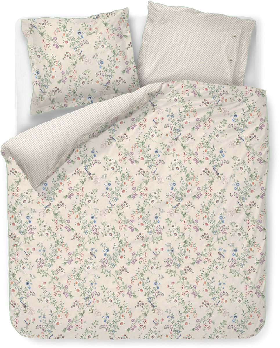 Pip Studio Lotus Lullaby dekbedovertrek - Lits-Jumeaux XL - 260 x 200/220 cm - Gebroken wit