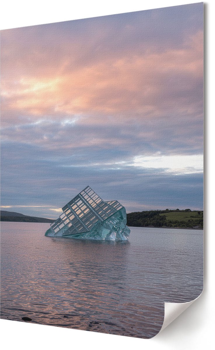 Coloray Polycanvas Wandposter - Ijssculptuur, Fotografie - 594 x 840 - Blauw Wanddecoratie - Rechthoek - Wandkunstwerk - Slaapkamer - Modern