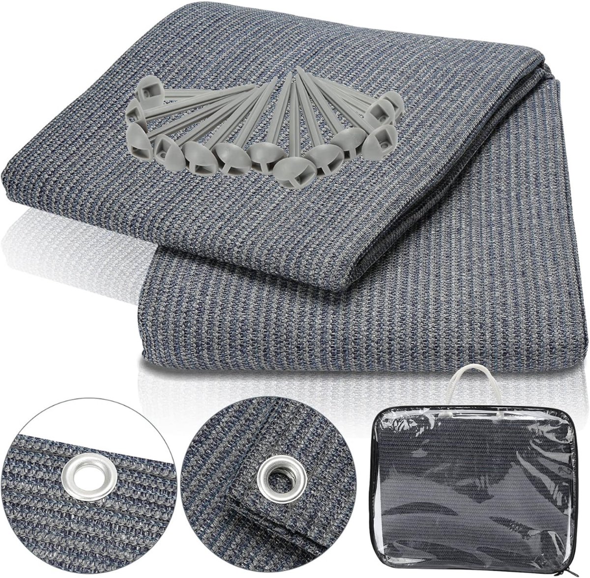 Ploutos® Voortent tapijt - Voortent tapijt Antraciet - Campingtapijt Voortenttapijt - Grijs - 250cm x 250cm x 1cm
