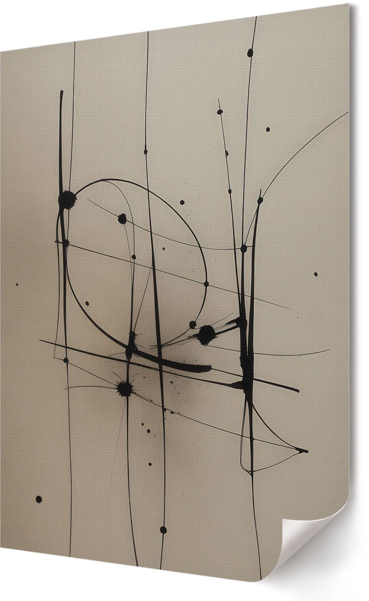 Coloray Polycanvas Wandposter - Geometrische Studie, Schilderen - A2 - Geel Wandposter - Rechthoek - Interieurdecoratie - Woonkamer, Slaapkamer, Kantoor - Geometrische
