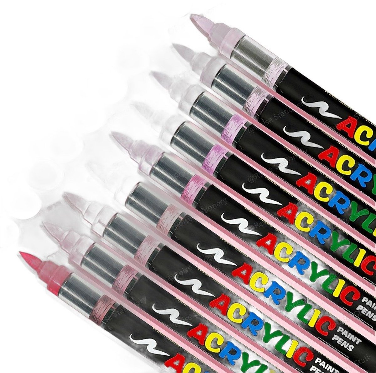 Currero Aquamarkers - Twinmarkers - Brushpennen - Stiften - Markeerstiften Op Waterbasis - Dual Tip - Tekenen En Kleuren - 9-Delig Rood