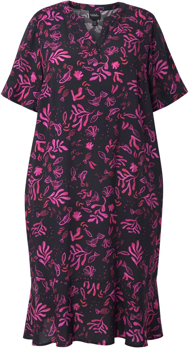 Ulla Popken - Dames - Jurk - Zwart - Maat 46+