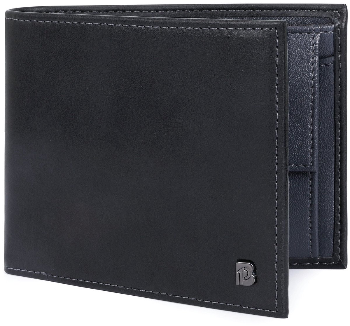 Currero Portomonee - Portemonnee Dames & Heren - RFID Anti Skim - Pasjeshouder - Klein Model - Met Rits - Kunstleer - Zwart