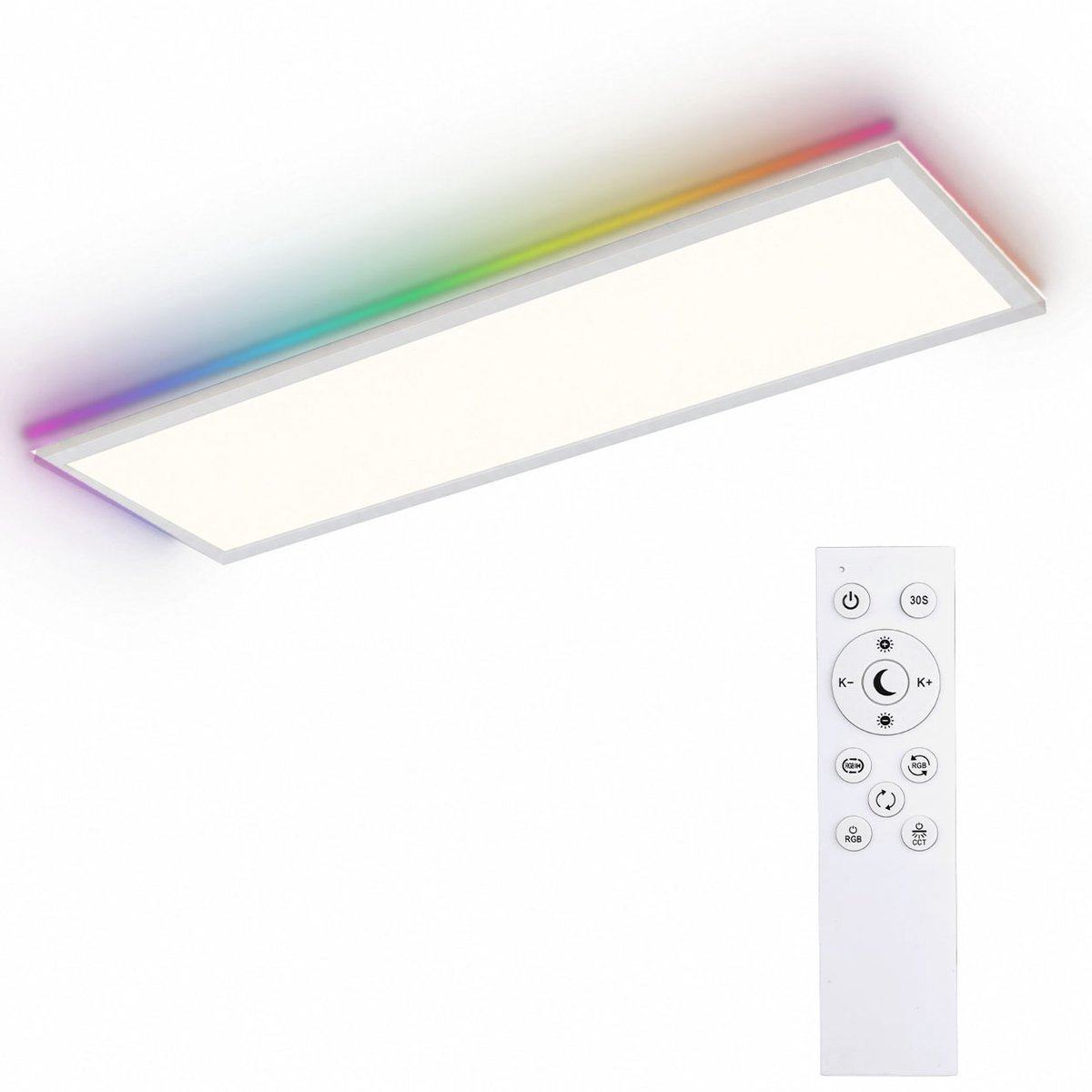 Lovhaus LED Plafondlamp 100x25 cm – 30W 3300 lm – Dimbaar 3000K-6500K – RGB Achtergrondverlichting – Geheugenfunctie