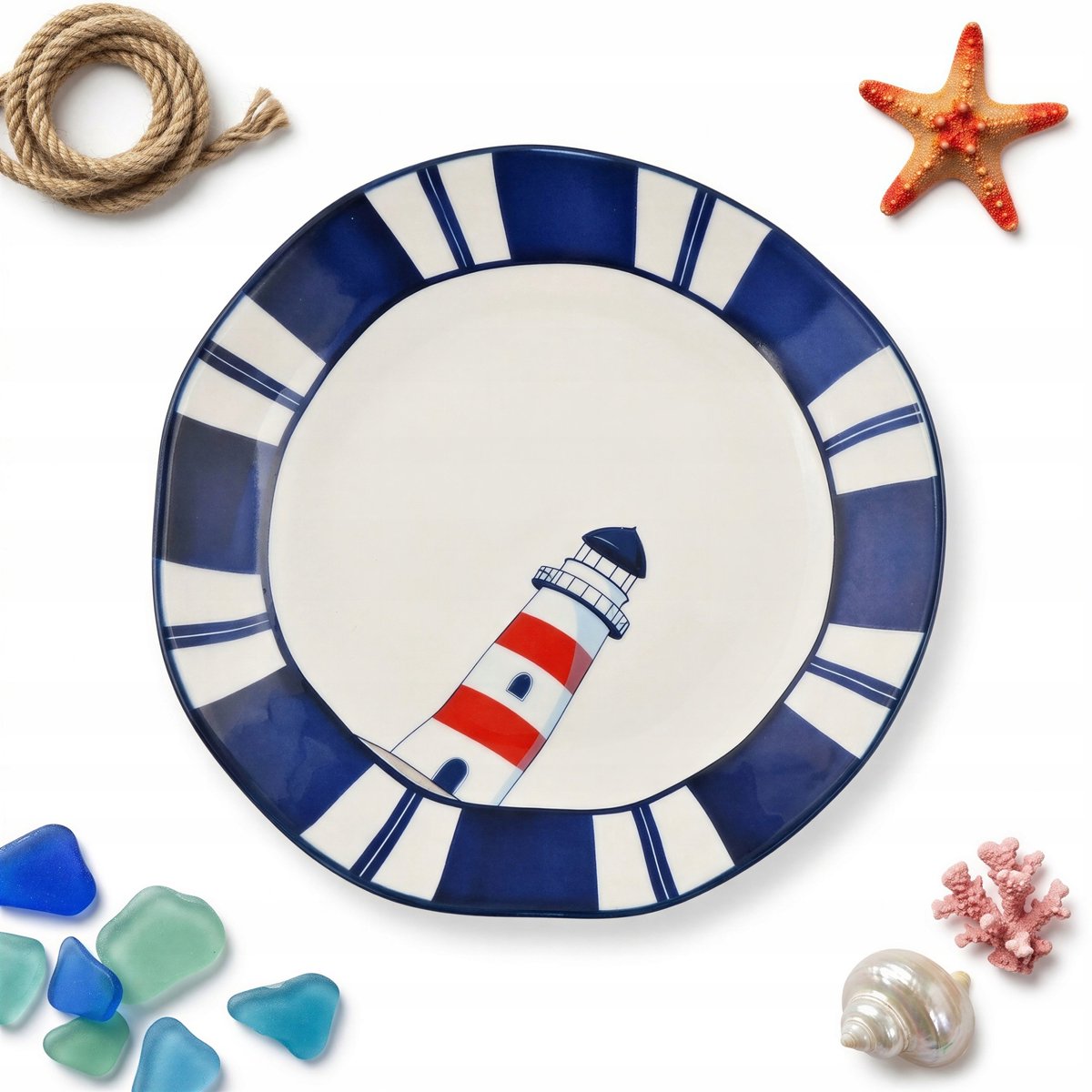 MARINA Keramische Dessert-/Ontbijtbord 21 cm Blauw Wit