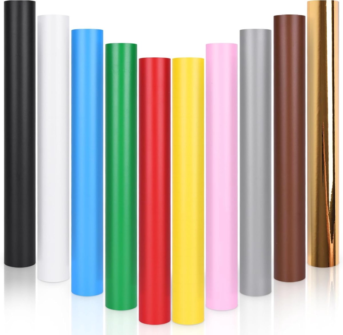 Vinylfolie plotterfolie, 10 rollen, 30,5 x 153 cm, mat, zelfklevend, voor Cricut en Silhouette