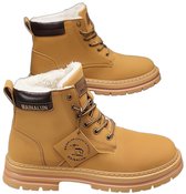 Currero Snowboots Heren - Sneeuwlaarzen Heren - Winterlaarzen - Gevoerde Winterschoenen - Waterdicht - Antislip Zool - Warm Gevoerd - Wandellaarzen Winter - Khaki Maat 43