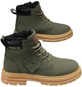 Currero Snowboots Heren - Sneeuwlaarzen Heren - Winterlaarzen - Gevoerde Winterschoenen - Waterdicht - Antislip Zool - Warm Gevoerd - Wandellaarzen Winter - Groen Maat 43