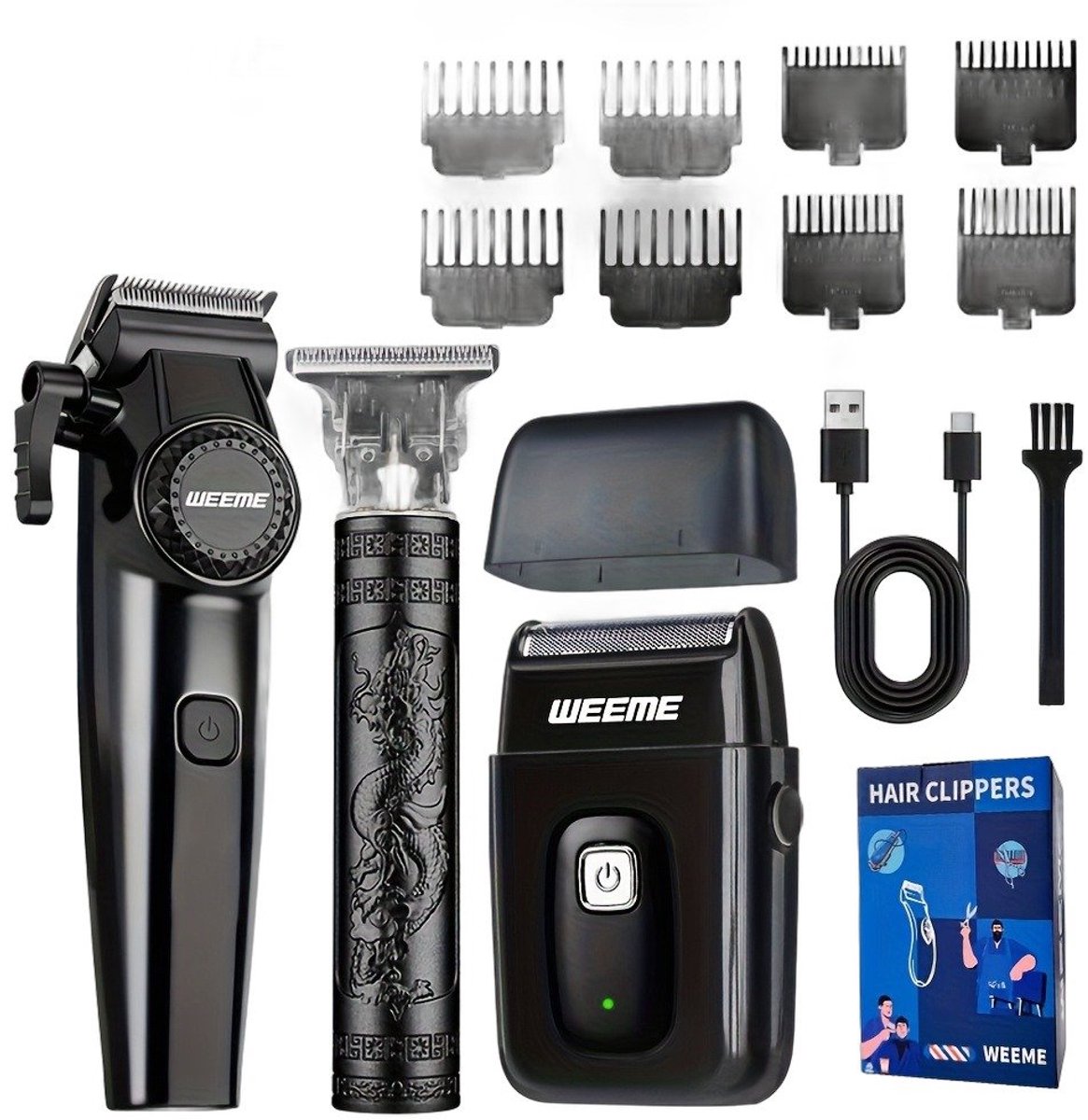 Currero Foil Shaver - Scheerapparaat Mannen - Hoofd Scheerapparaat - Head Shaver - Tondeuse met Trimmer - Lichaam en Baard - Oplaadbaar