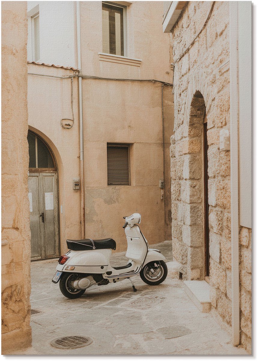 Tulup Polycanvas Wandposter - Italiaanse Straat, Fotografie - A4 - Beige Patroon - Rechthoek - Interieurdecoratie - Woonkamer, Slaapkamer, Kantoor - Klassiek
