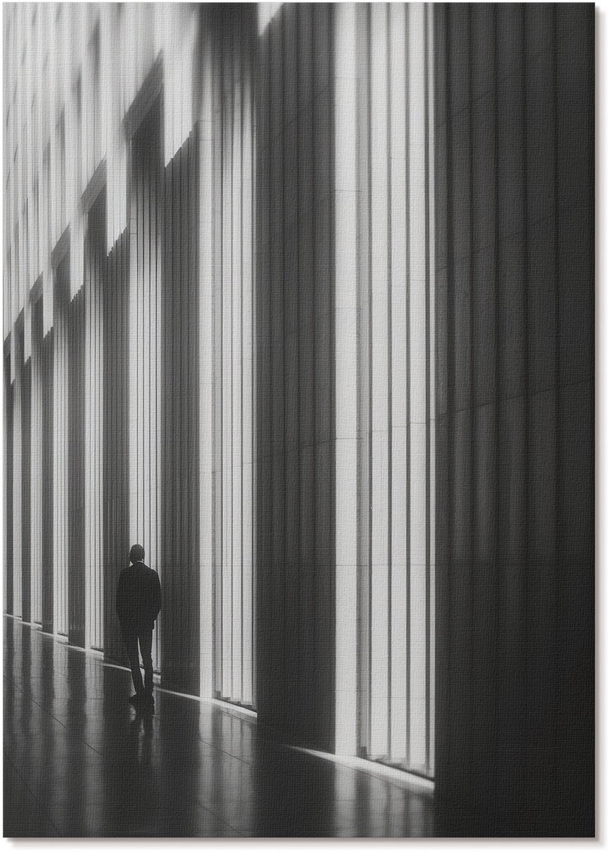 Tulup Polycanvas Wandposter - Artistieke Architectuur, Fotografie - A4 - Zwart-wit Motief - Rechthoek - Wandkunstwerk - Woonkamer, Slaapkamer, Kantoor - Modern