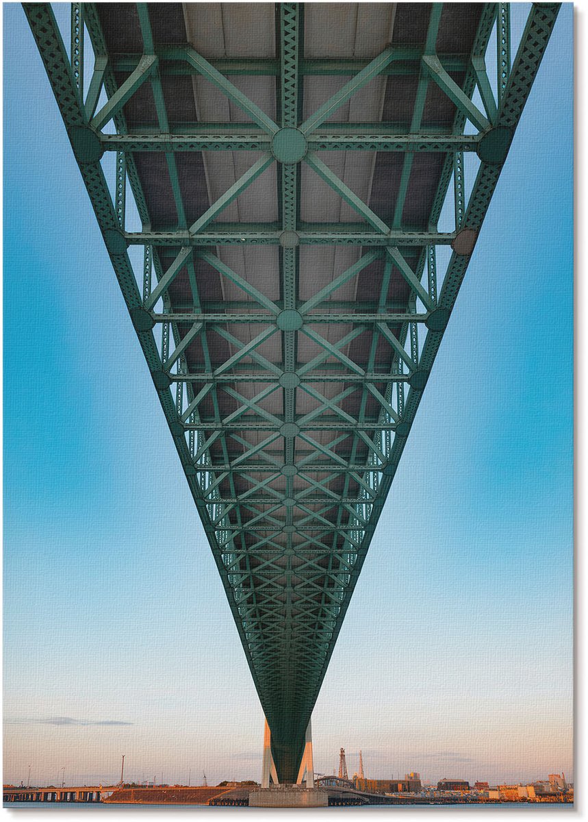 Tulup Canvas Poster Polycanvas - Onder De Brug, Fotografie - A4 - Blauw Patroon - Rechthoek - Decoratieve poster - Woonkamer, Slaapkamer, Kantoor - Industrieel
