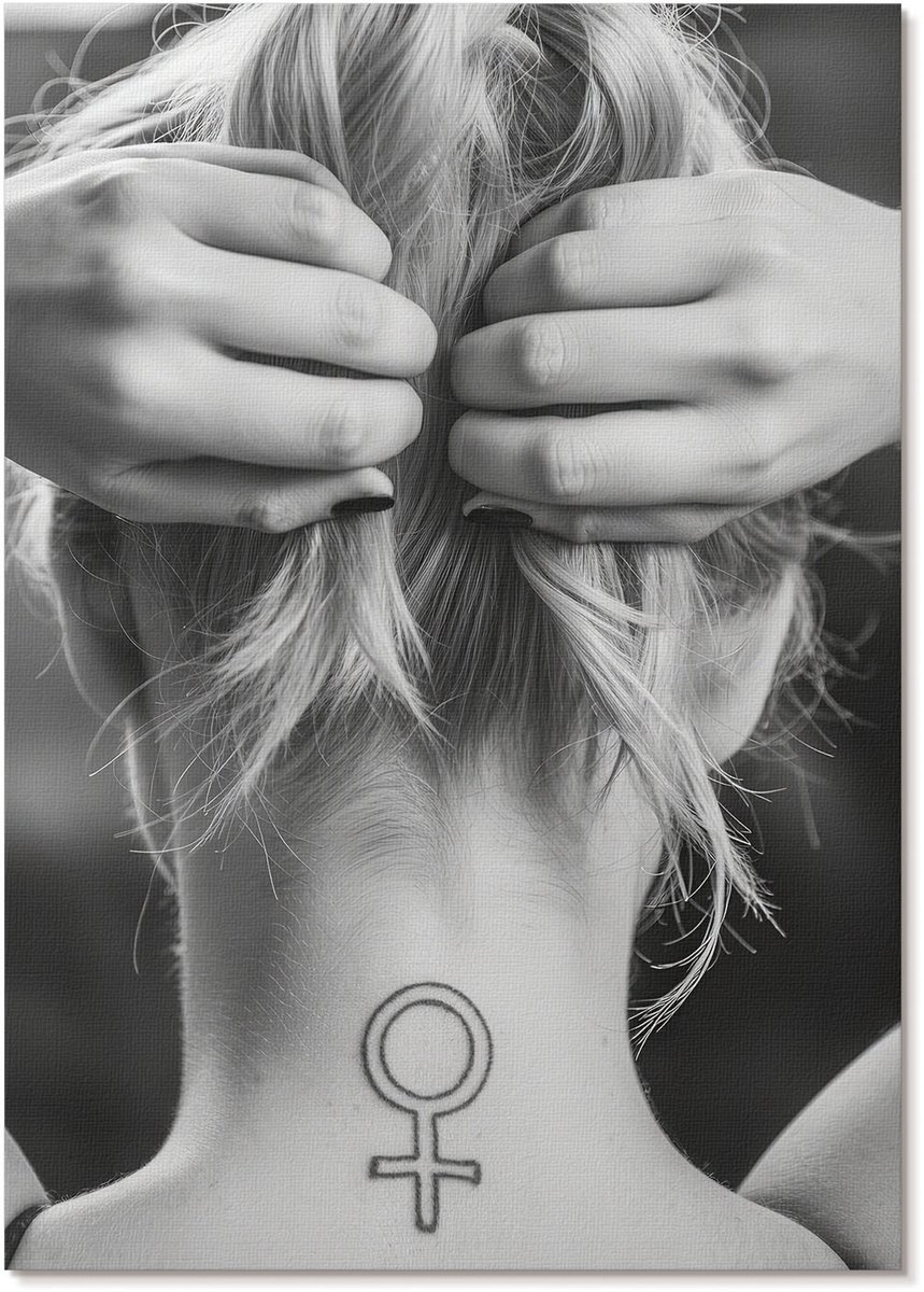 Tulup Polycanvas Wandposter - Paardengelach, Illustratie - A2 - Zwart Design - Rechthoek - Interieurdecoratie - Woonkamer, Slaapkamer, Kantoor - Humoristisch