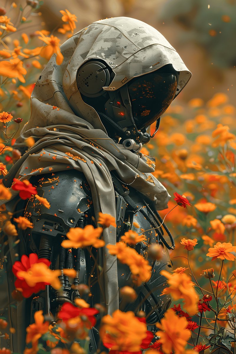 Cyborg Poster - Tuin - Fantasie - Natuur - Robot - Futuristische - posters - formaat 30x40cm - Wanddecoratie - XS2709MT