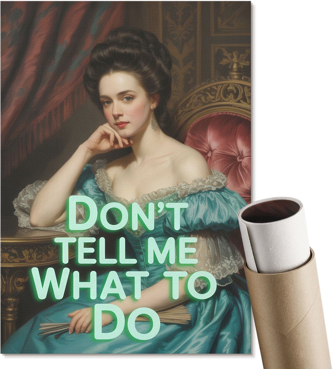 Coloray Polycanvas Poster - Ironisch Portret, Illustratie - A4 - Bruin Wandposter - Rechthoek - Muurdecoratie - Woonkamer, Slaapkamer, Kantoor - Humoristisch