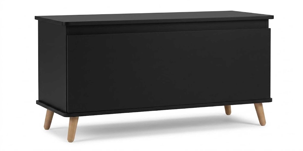 VDD - Opbergkist - Dekenkist - Speelgoedkist - 100x40x48.5 - Zwart