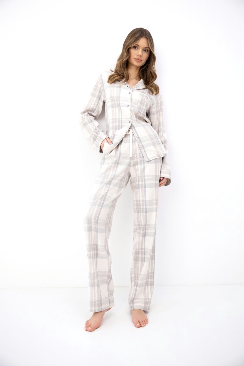 S& Sensis Sensis Flanellen Pyjama Adora Dames 34 / Beige