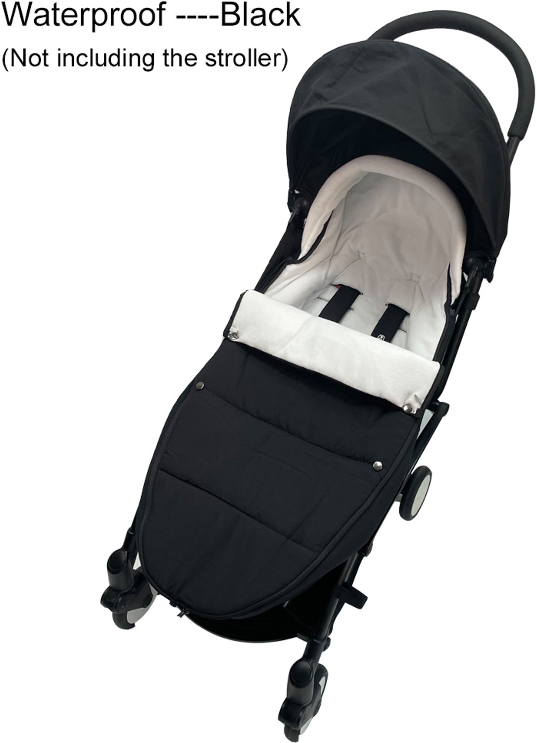 Voetenzak voor Kinderwagen - Beenwarmer - Voetenmuf - Katoen - Zwart - Winddicht en Waterdicht - Thermisch Warm - Voor Baby en Peuter