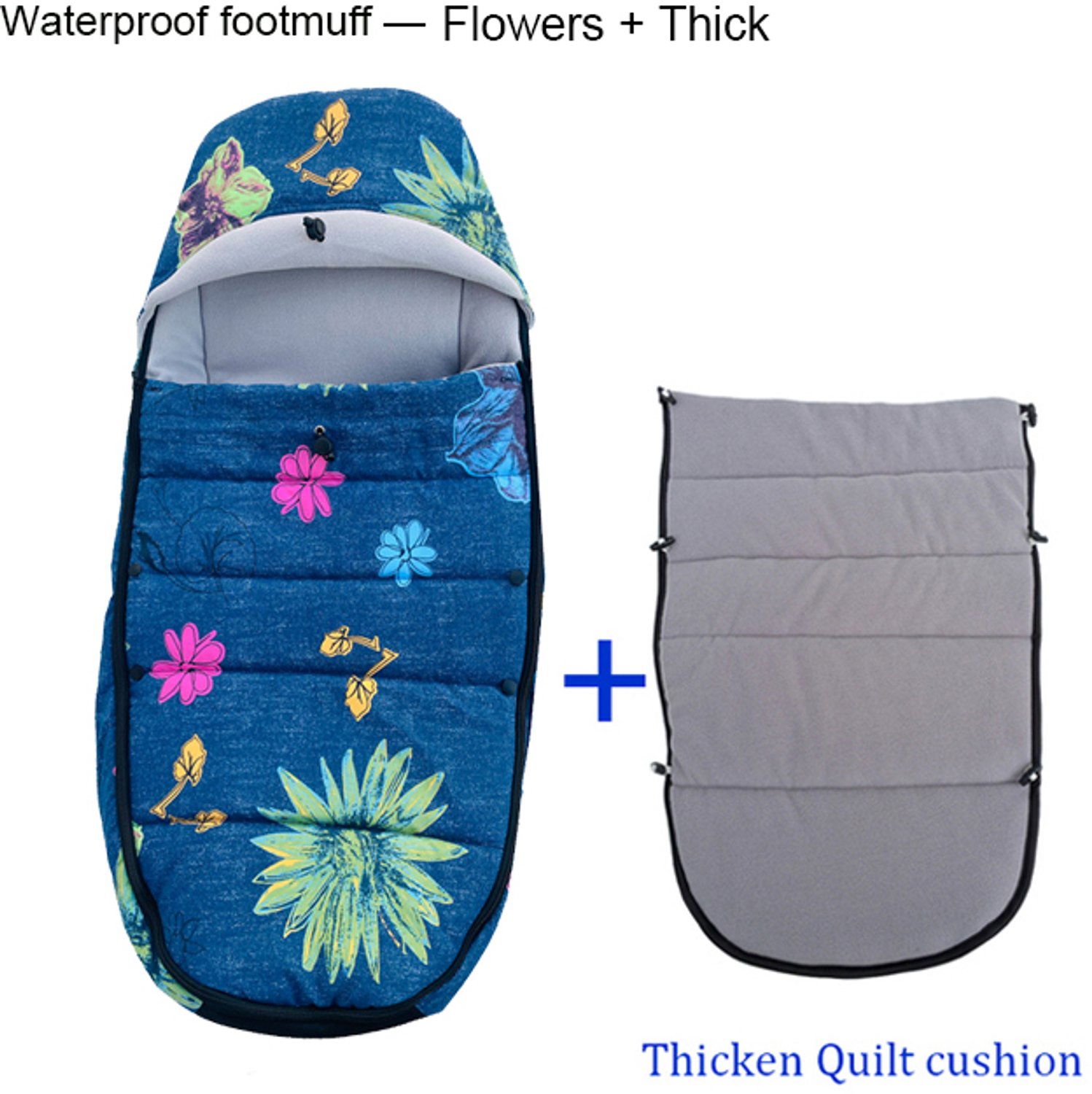 Voetenzak Kinderwagen - Beenzak - Voetenmuff - Katoen - Winddicht - Waterdicht Bloemen X - Thermisch Warm - Universeel - Voor Baby en Peuter