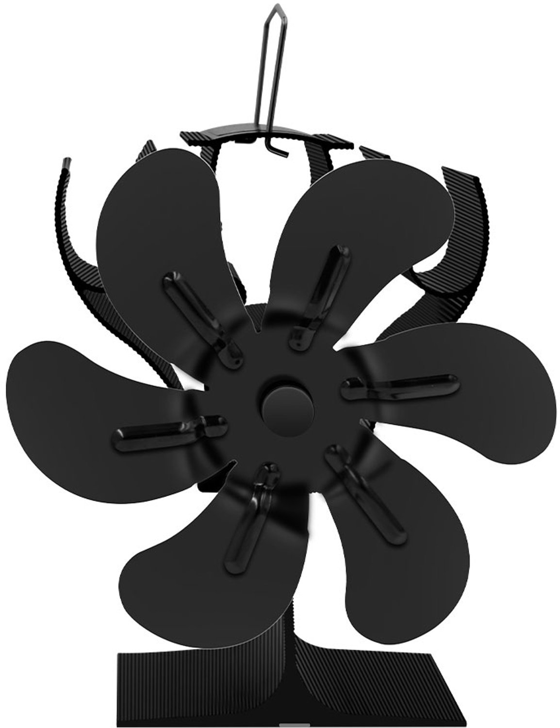 Kachelventilator - Houtkachelventilator - Openhaardventilator - Warmteventilator - Zwart - 6 Bladen - Warmte-aangedreven - Stil en Zonder Accu - Stille Werking - Voor Houtkachel en Open Haard