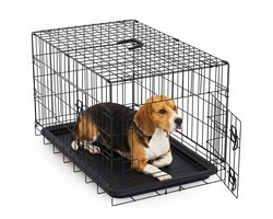 Avalo Hondenbench L - Bench Voor Honden - Opvouwbare Kooi - 2 Deuren - 92x57x64 cm - Bench Hond