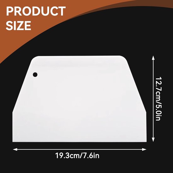 Trapezium Flexibel Grote Deegsnijder Bankschraper Taartschraper Voedselschraper Voor Brood Deeg Cake Fondant Icing, 19.3x12.7cm — afbeelding 2