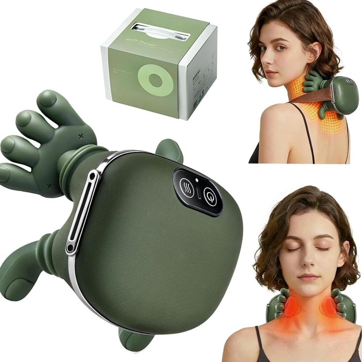 4D Bionisch handnekmassageapparaat met warmte, eenvoudig te gebruiken voor nek, schouders en handen onderweg of op kantoor