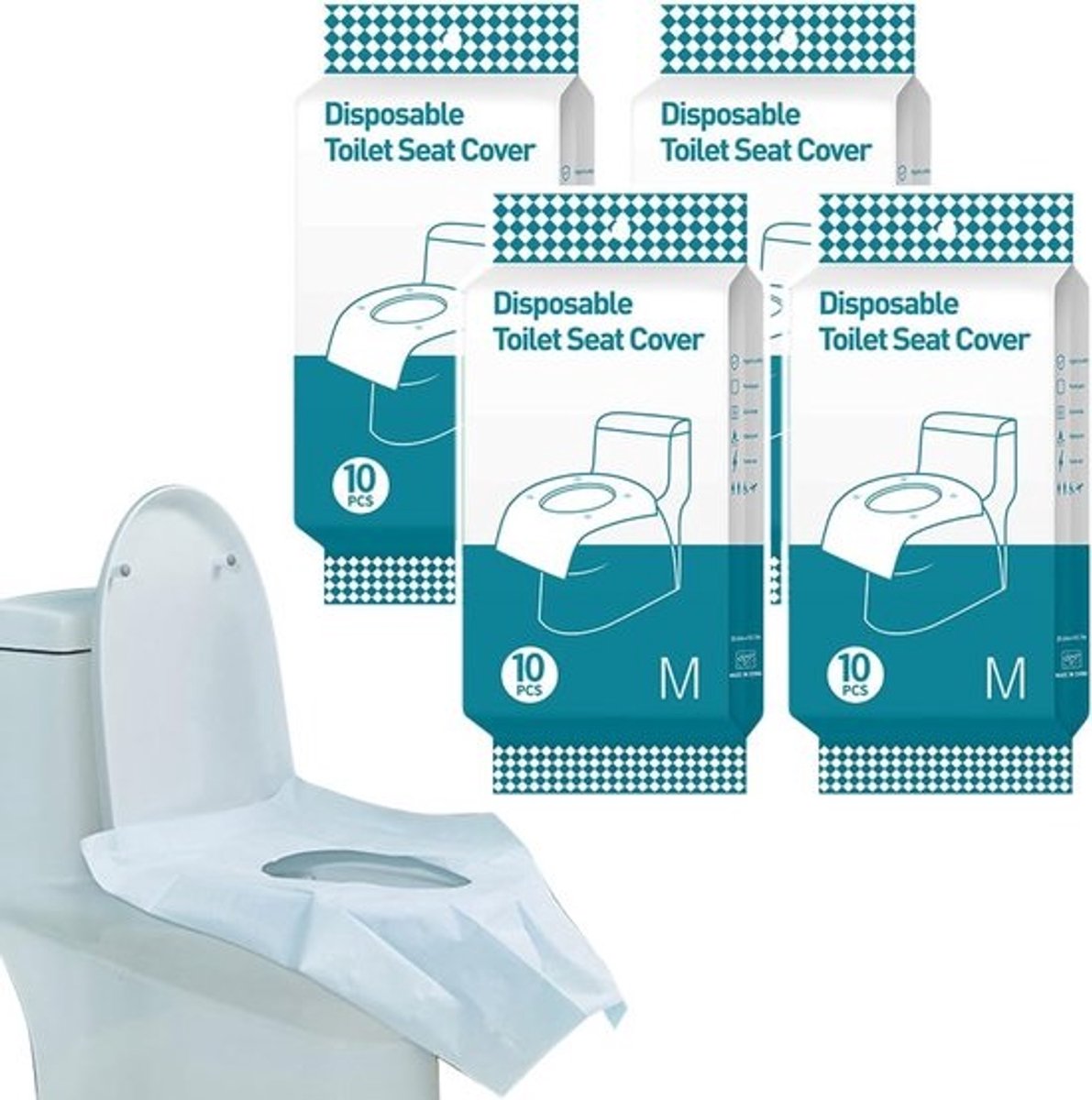 40 Stuks Wegwerp Toiletbrilhoezen - Extra Zacht & Waterdicht - Hygiënisch voor Gezin & Kind - Blauw