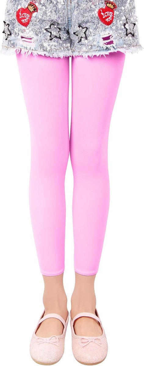3/4 kinderpanty voor meisjes, zomerpanty zonder voeten, balletpanty, danspanty, 40 denier, ondoorzichtige microvezel, gekleurd 27252, Enkele verpakking roze, 146/152 cm