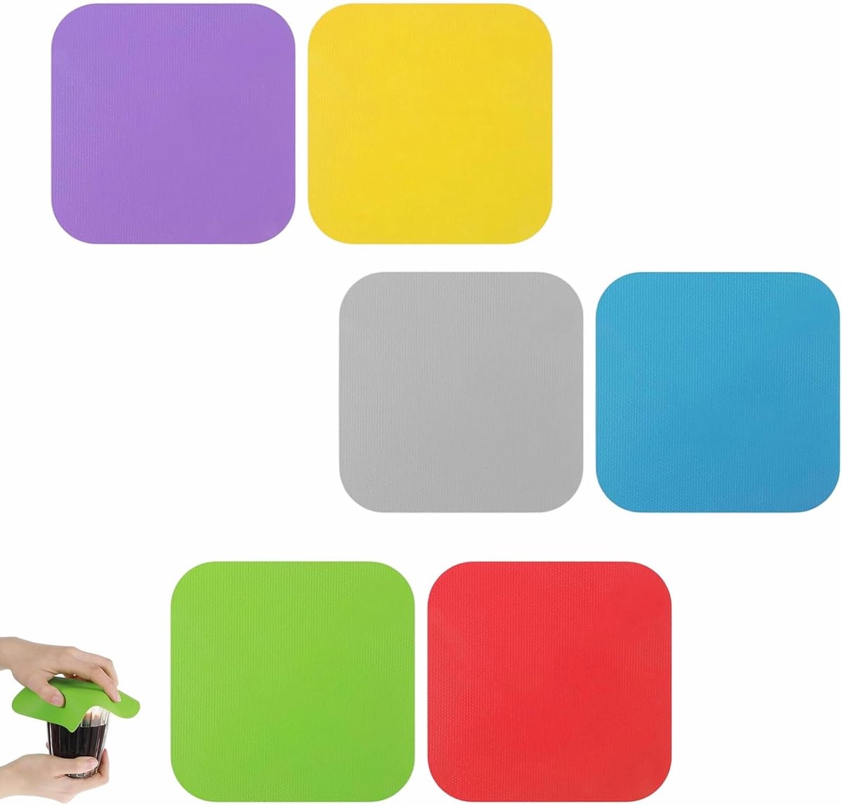 6 stuks rubberen grijperpads, antislip flesopener, matten, hittebestendige opener pads voor flessen en glazen