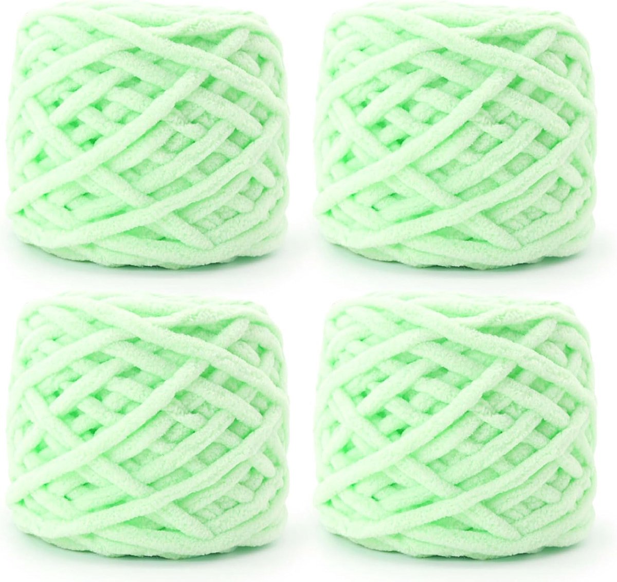 Gebreide Wollen bol, 4 x 100 g, Dikke Wolbol voor Naalden 7-8 mm, Dikke Haakwol, Ideaal Voor Het Breien van Mutsen, Sjaals, Truien en Pantoffels (Watergroen)