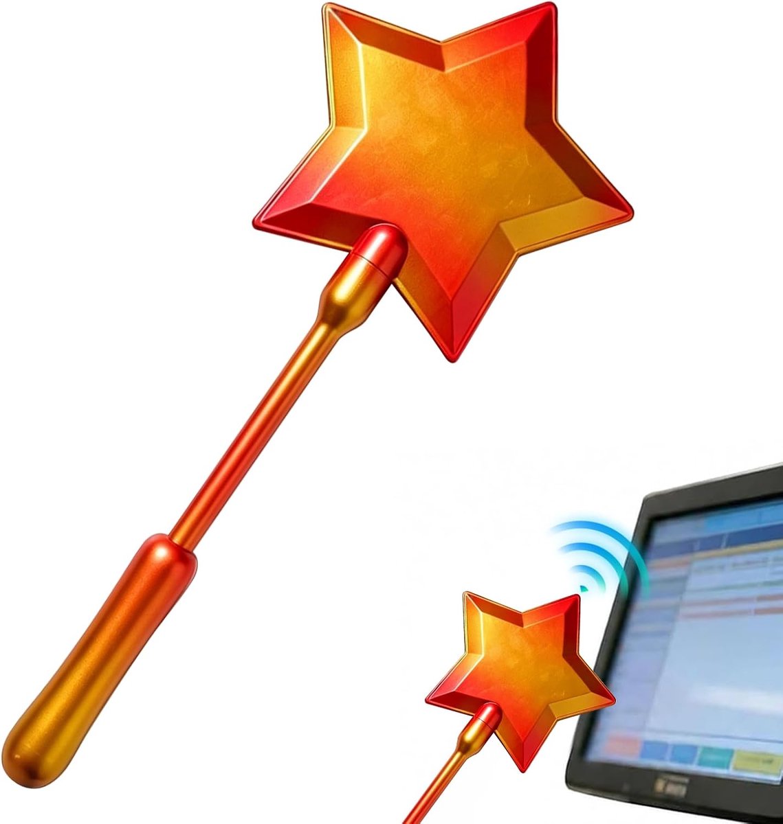 Toverstaf voor creditcard, creditcardhouder, 3D-bedrukte stick, contactloze betaalkaarthouder, voor rave, party, cosplay, grappen (goud)