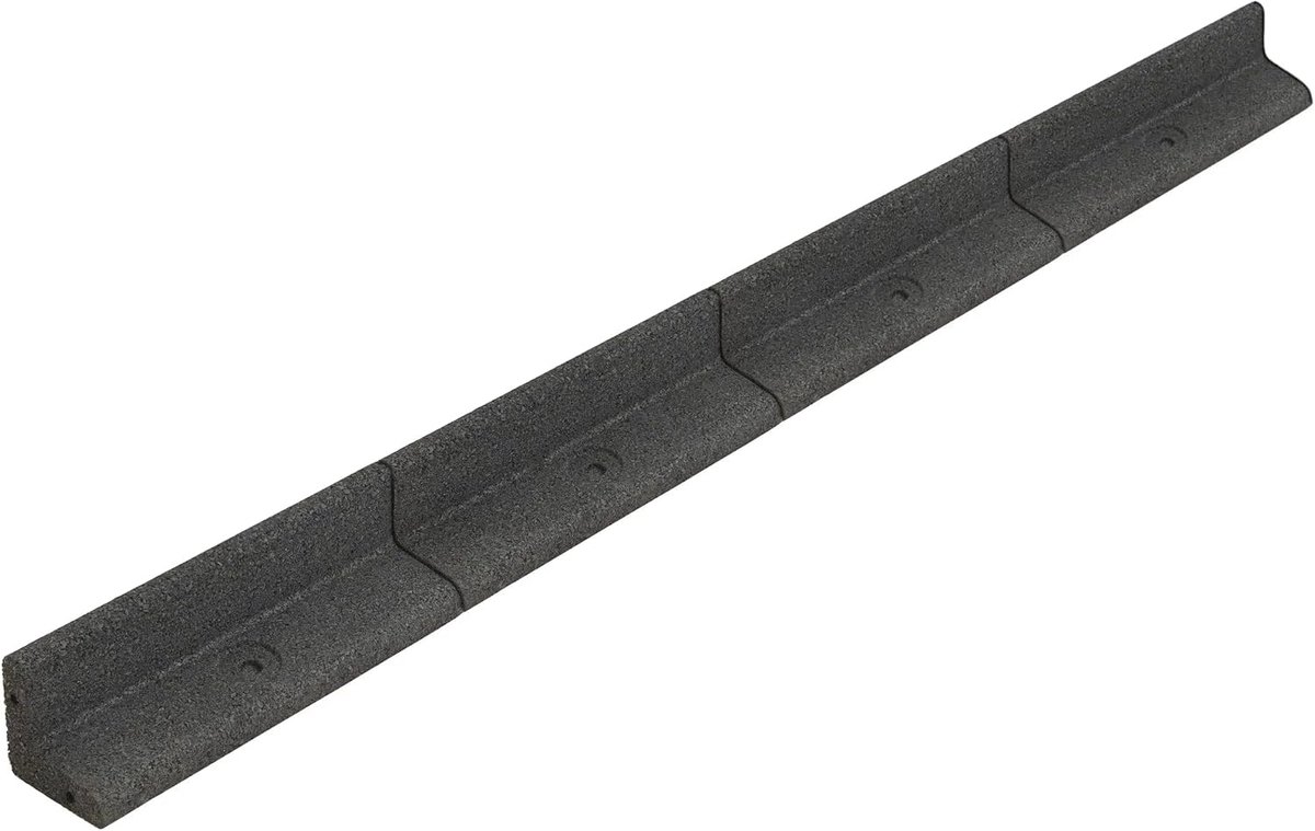 Tuinrand gazonrand 31,2 m - set van 26 x 1,2 m grijs rubberen borderrand UV-bestendig voor grasranden paden moestuin bloembed tuin gazon incl. kunststof grondpennen & rubberen hamer